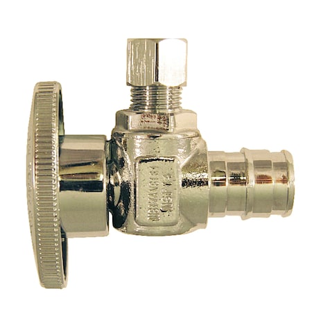 Apollo Apollo PEX A 1/2 in. Barb in to X 1/4 in. Compression Chrome Plated Stop Valve EPXVA1214C
